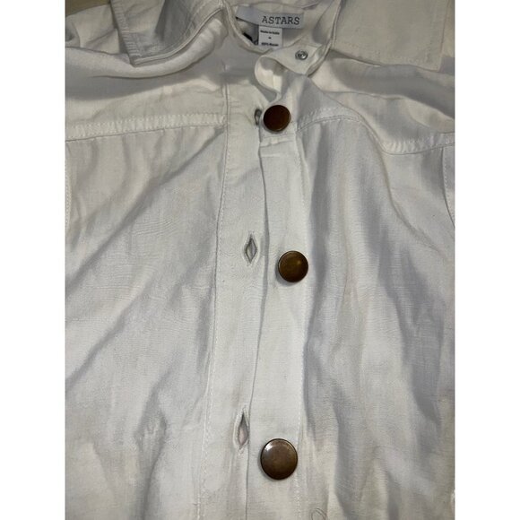 ASTARS White Blouse Jacket — Medium — NWTS - Picture 7 of 11